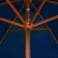 Thumbnail for vSonnenschirm mit Holzmast Blau 200x300 cm