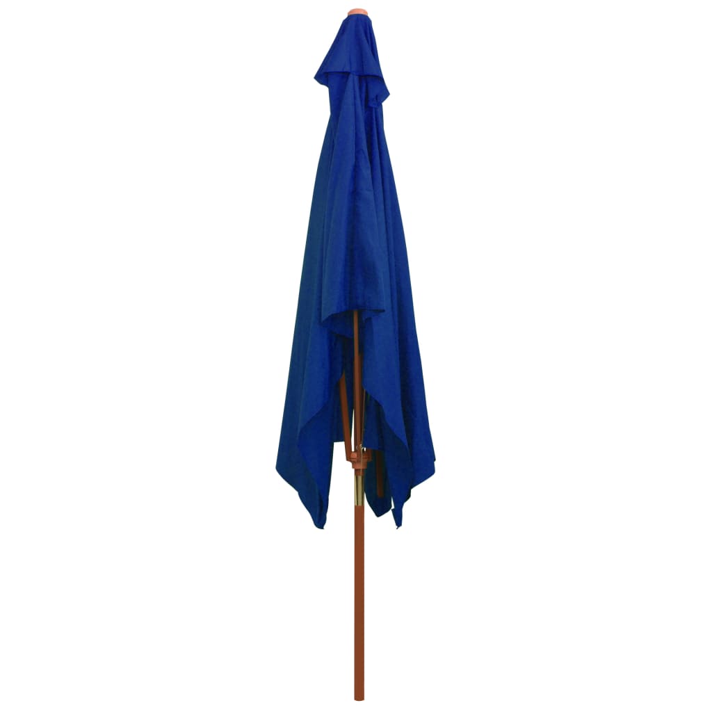 vSonnenschirm mit Holzmast Blau 200x300 cm