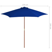 Thumbnail for Sonnenschirm mit Holzmast Blau 270 cm