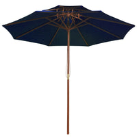 Thumbnail for Sonnenschirm mit Doppeldach und Holzmast Blau 270 cm