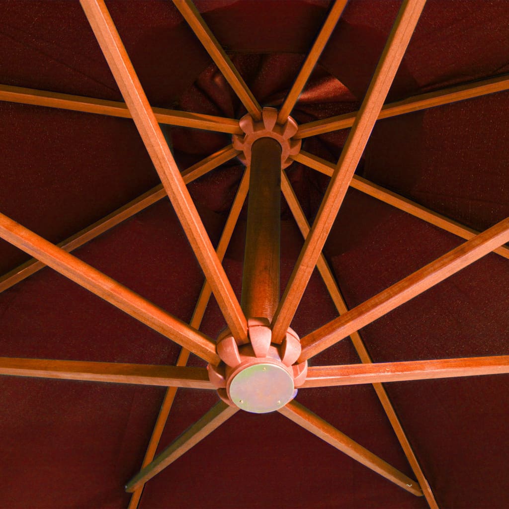 Ampelschirm mit Mast Terracotta-Rot 3,5x2,9 m Massivholz Tanne