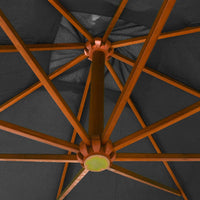Thumbnail for Ampelschirm mit Mast Anthrazit 3x3 m Massivholz Tanne