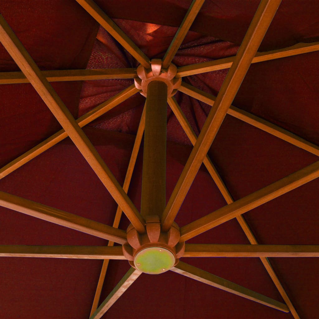 Ampelschirm mit Mast Terracotta-Rot 3x3 m Massivholz Tanne