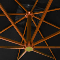 Thumbnail for Ampelschirm mit Mast Schwarz 3x3 m Massivholz Tanne