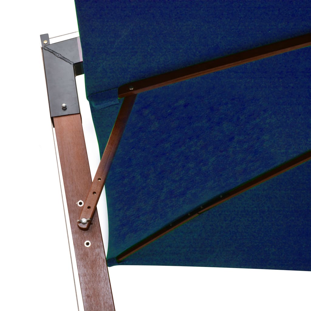 Ampelschirm mit Mast Azurblau 3x3 m Massivholz Tanne