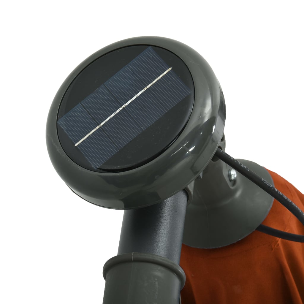 Ampelschirm mit LED-Leuchten und Stahlmast Terrakottarot