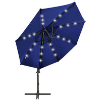 Thumbnail for Ampelschirm mit Mast und LED-Leuchten Azurblau 300 cm