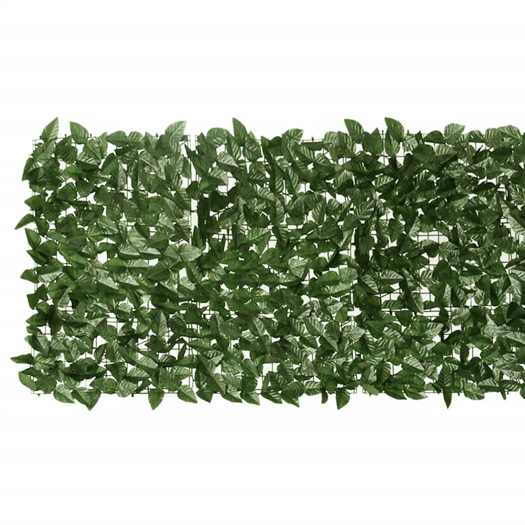 Balkon-Sichtschutz mit Dunkelgrünen Blättern 300x75 cm
