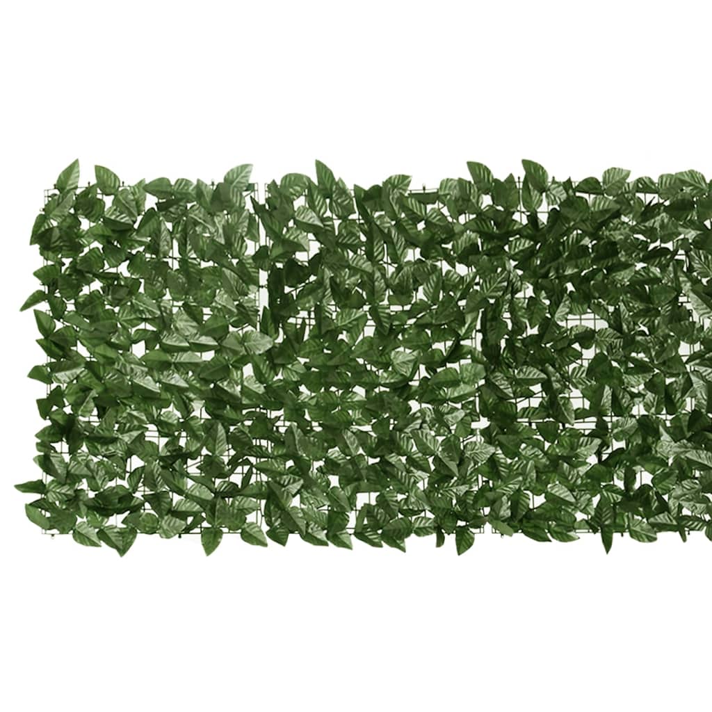 Balkon-Sichtschutz mit Dunkelgrünen Blättern 400x75 cm