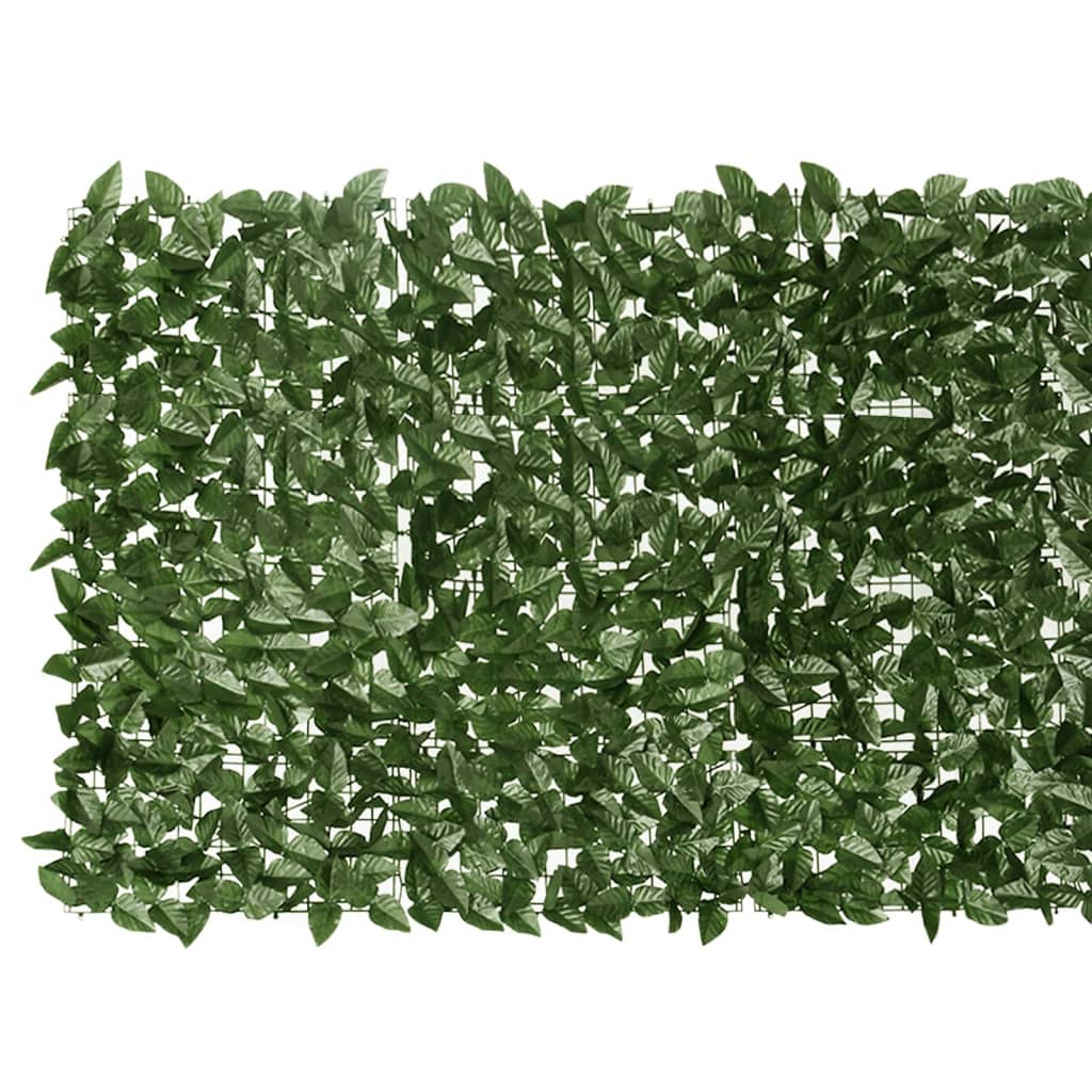 Balkon-Sichtschutz mit Dunkelgrünen Blättern 400x100 cm