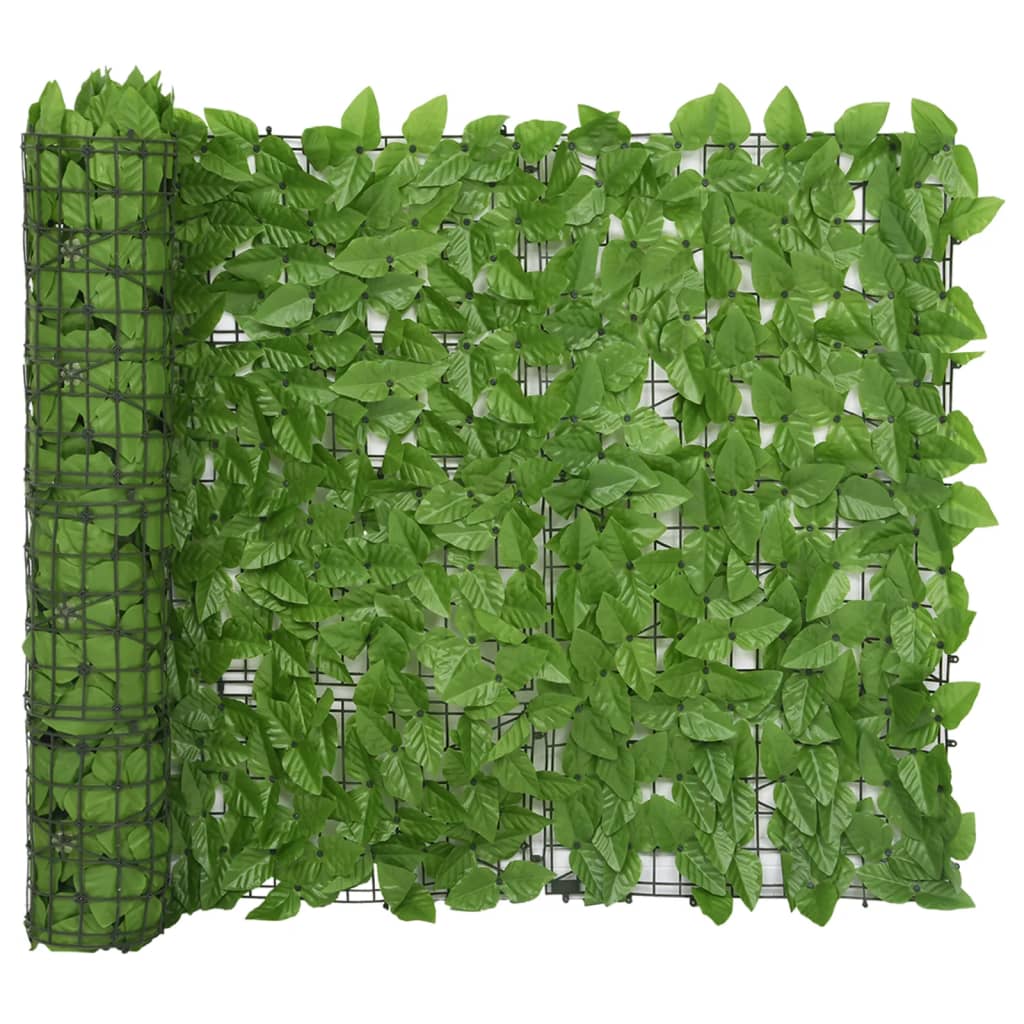 Balkon-Sichtschutz mit Grünen Blättern 600x100 cm