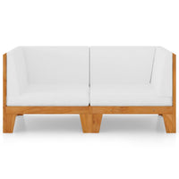 Thumbnail for 2-Sitzer-Sofa mit Cremeweißen Kissen Akazie Massivholz
