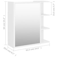 Thumbnail for Bad-Spiegelschrank Weiß 62,5x20,5x64 cm Holzwerkstoff