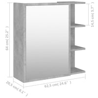 Thumbnail for Bad-Spiegelschrank Betongrau 62,5x20,5x64 cm Holzwerkstoff