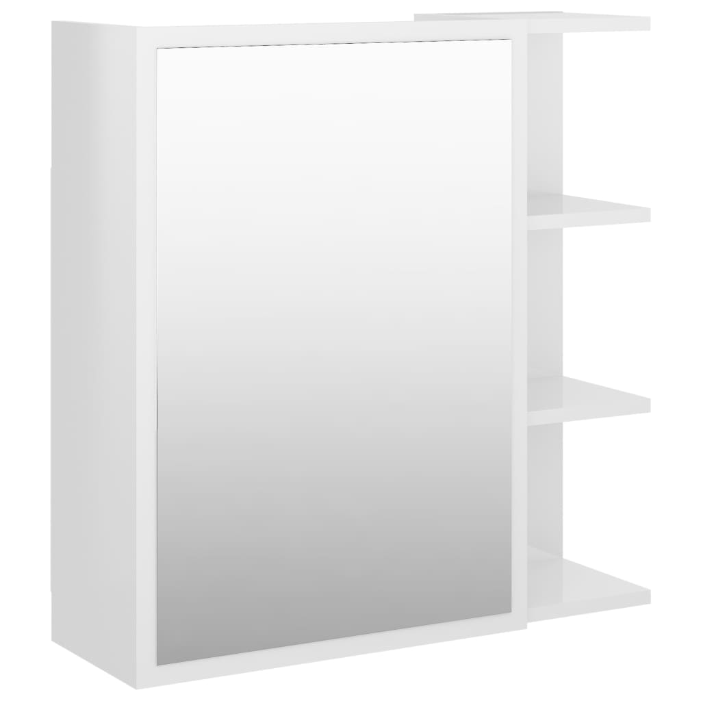 Bad-Spiegelschrank Hochglanz-Weiß 62,5x20,5x64 cm Holzwerkstoff