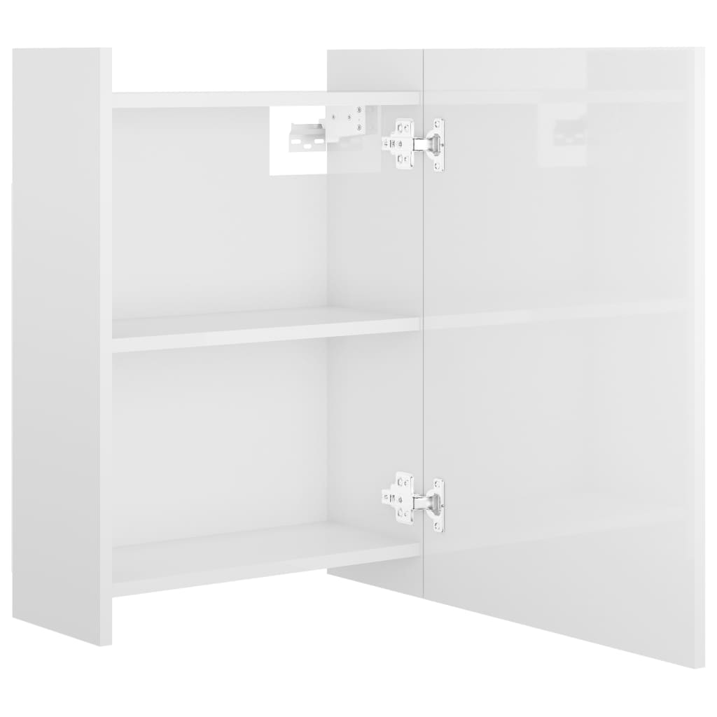 Bad-Spiegelschrank Hochglanz-Weiß 62,5x20,5x64 cm Holzwerkstoff