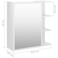 Thumbnail for Bad-Spiegelschrank Hochglanz-Weiß 62,5x20,5x64 cm Holzwerkstoff