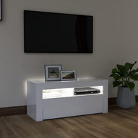 Thumbnail for TV-Schrank mit LED-Leuchten Hochglanz-Weiß 90x35x40 cm