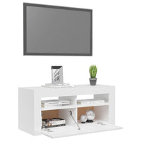 Thumbnail for TV-Schrank mit LED-Leuchten Hochglanz-Weiß 90x35x40 cm