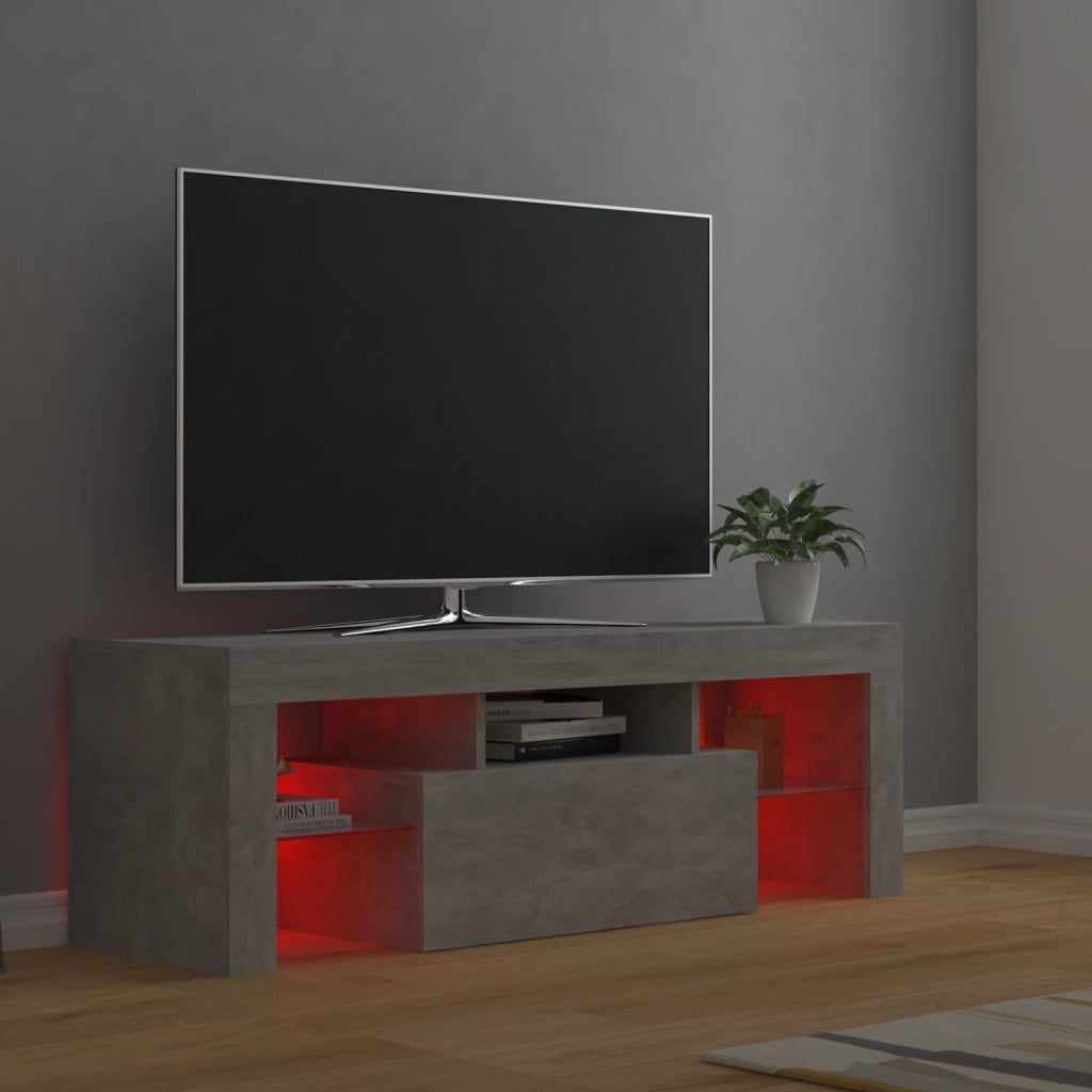 TV-Schrank mit LED-Beleuchtung Betongrau 120x35x40 cm