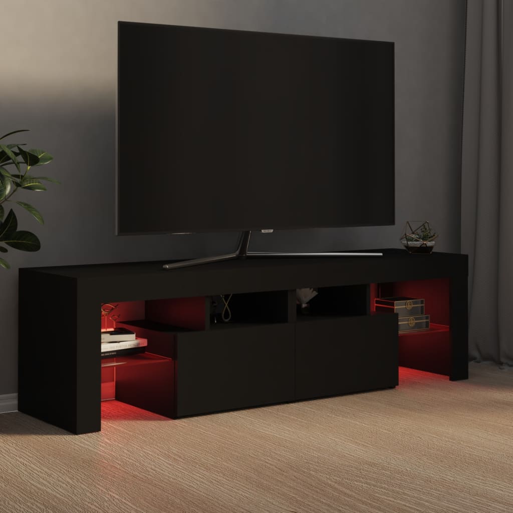 TV-Schrank mit LED-Beleuchtung Schwarz 140x36,5x40 cm