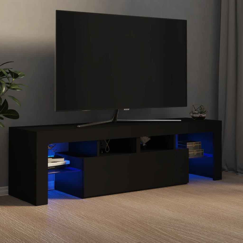 TV-Schrank mit LED-Beleuchtung Schwarz 140x36,5x40 cm
