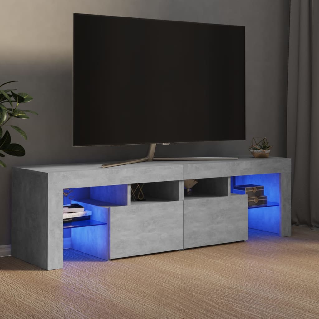 TV-Schrank mit LED-Beleuchtung Betongrau 140x36,5x40 cm