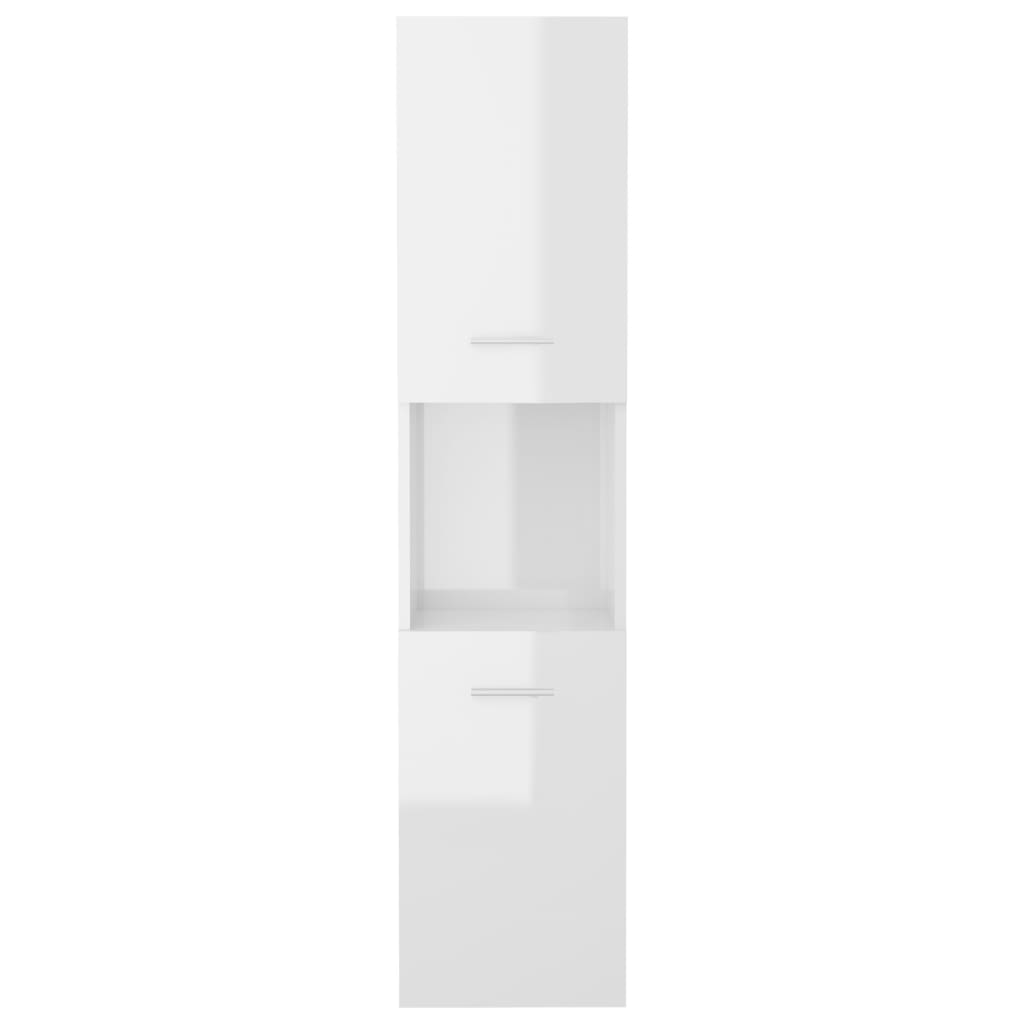 Badezimmerschrank Hochglanz-Weiß 30x30x130 cm Holzwerkstoff