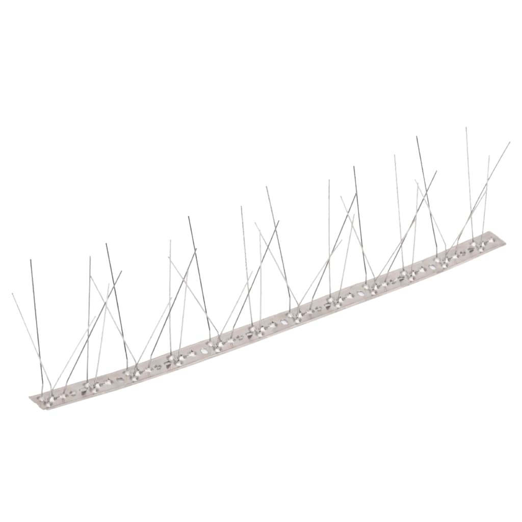 20-tlg. Vogelabwehr-Spikes-Set 10 m Edelstahl 5-reihig