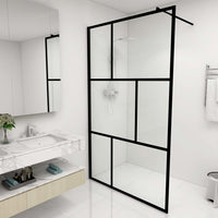 Thumbnail for Duschwand für Begehbare Duschen mit Hartglas Schwarz 115x195 cm