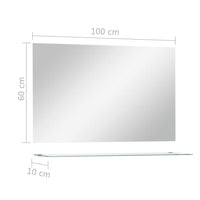 Thumbnail for Wandspiegel mit Ablage 100x60 cm Hartglas