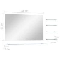 Thumbnail for Wandspiegel mit 5 Ablagen Silbern 100x60 cm