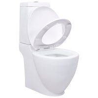 Thumbnail for WC Keramik-Toilette Badezimmer Rund Senkrechter Abgang Weiß