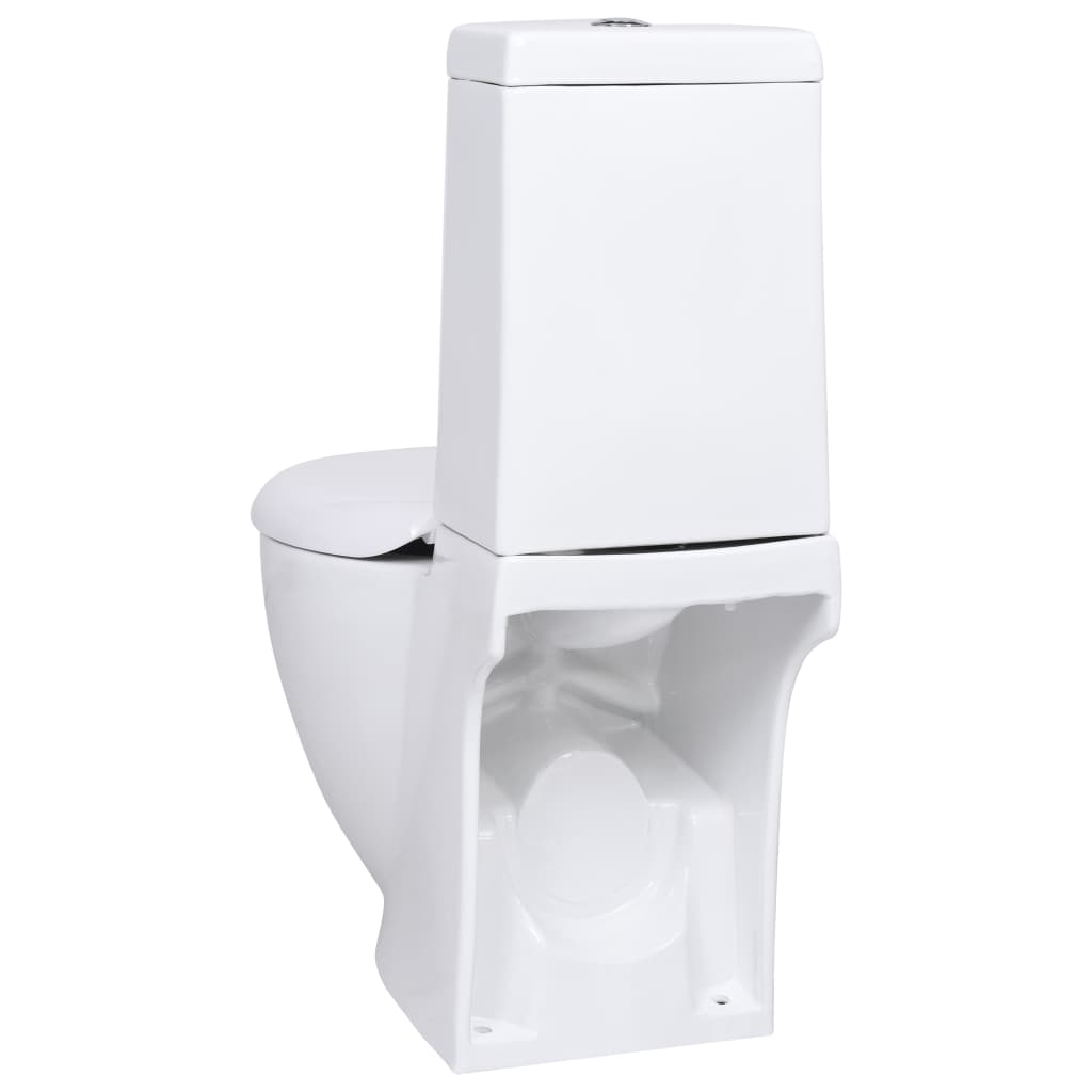 WC Keramik-Toilette Badezimmer Rund Senkrechter Abgang Weiß