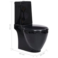 Thumbnail for WC Keramik-Toilette Badezimmer Rund Senkrechter Abgang Schwarz