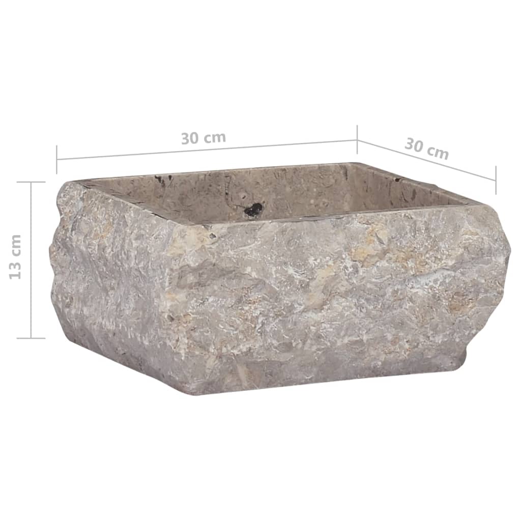 Waschbecken Grau 30x30x13 cm Marmor