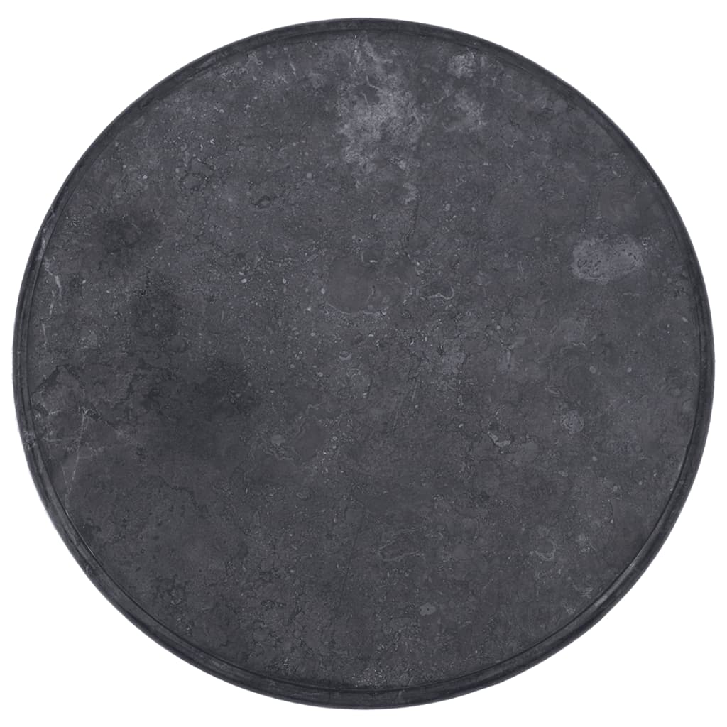 Tischplatte Schwarz Ø60x2,5 cm Marmor