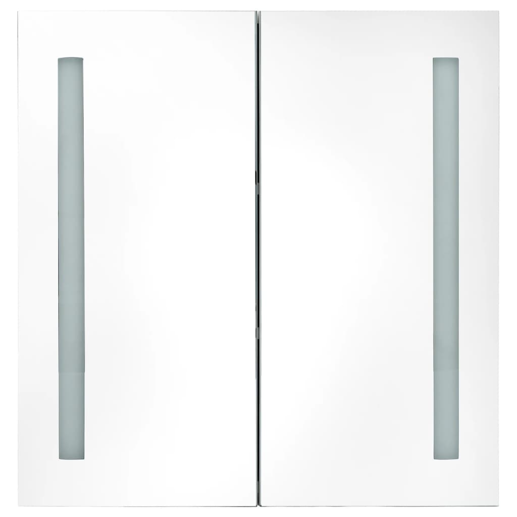 LED-Bad-Spiegelschrank Eichenoptik 62x14x60 cm