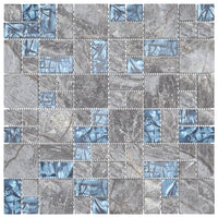 Thumbnail for Mosaikfliesen 11 Stk. Grau Blau 30x30 cm Glas