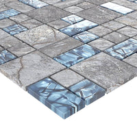 Thumbnail for Mosaikfliesen 22 Stk. Grau Blau 30x30 cm Glas