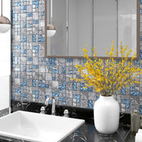Thumbnail for Mosaikfliesen 22 Stk. Grau Blau 30x30 cm Glas