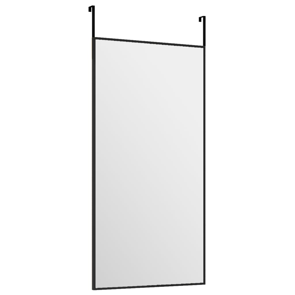 Türspiegel Schwarz 30x60 cm Glas und Aluminium