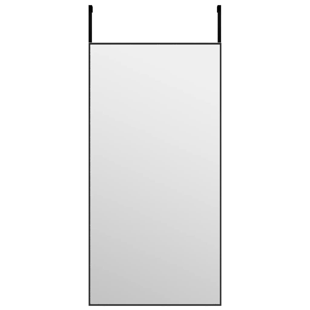 Türspiegel Schwarz 40x80 cm Glas und Aluminium