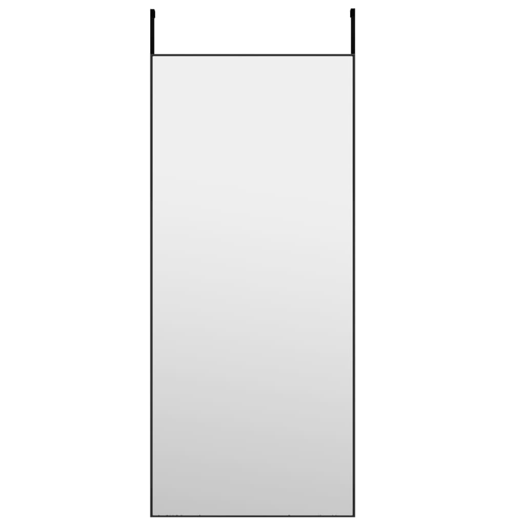 Türspiegel Schwarz 40x100 cm Glas und Aluminium
