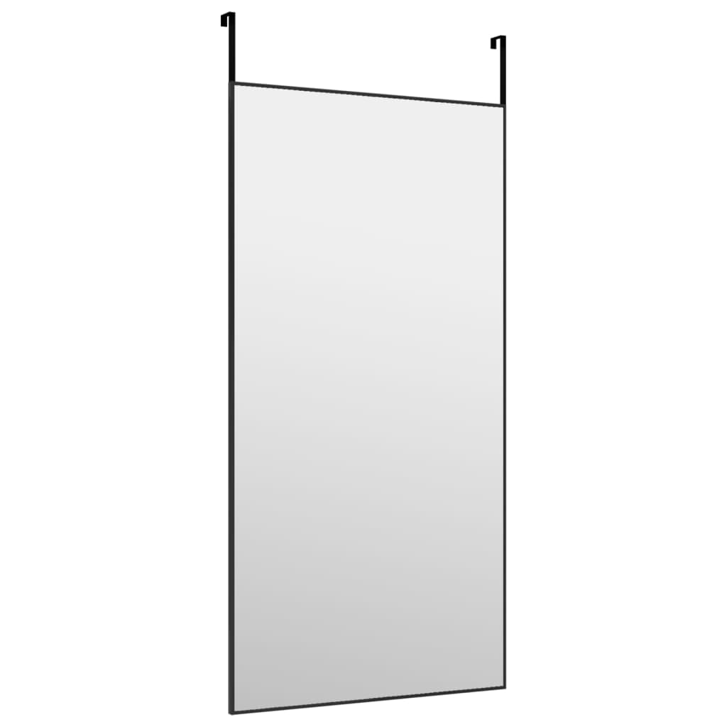 Türspiegel Schwarz 50x100 cm Glas und Aluminium