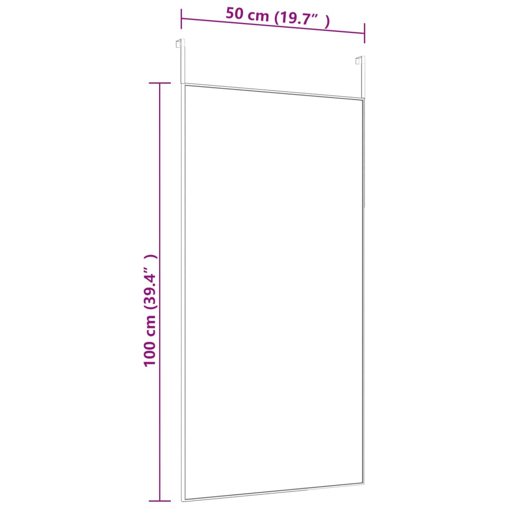 Türspiegel Schwarz 50x100 cm Glas und Aluminium