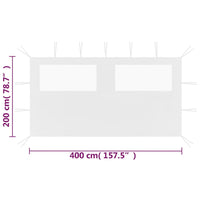 Thumbnail for Pavillon-Seitenwand mit Fenstern 4x2 m Weiß