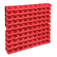 Thumbnail for 96-tlg. Behälter-Set für Kleinteile mit Wandplatten Rot Schwarz