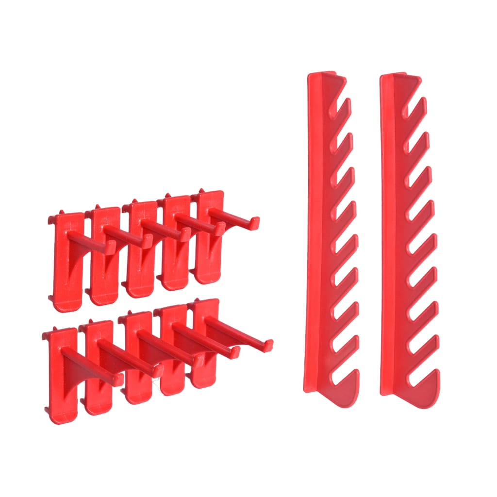 103-tlg. Werkzeugwand mit Sichtlagerkästen Rot und Schwarz