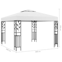 Thumbnail for Pavillon mit LED-Lichterkette 3x3 m Weiß